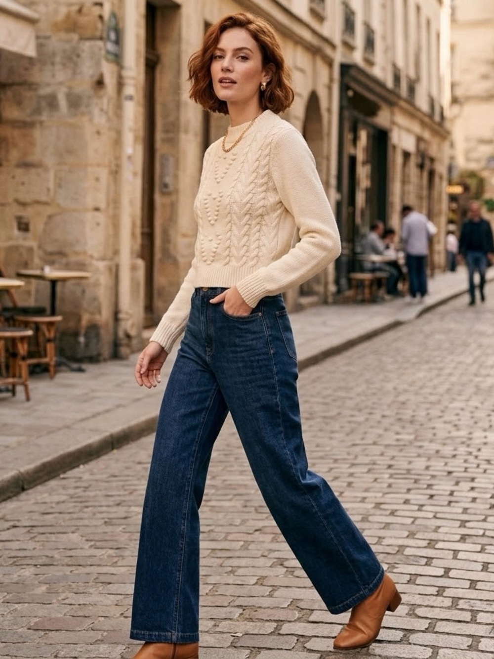 Beige Textured Sweater